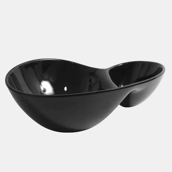 Bowl doble negro melamina. 28.5 x 19.7 x 8.9 cm - 5 uds. - Klimer