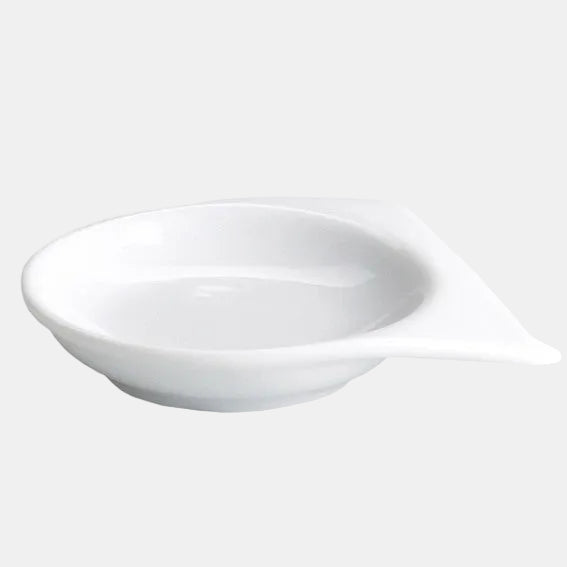 Salsero de porcelana blanca doble asa. 7 x 7,5 x 1,5 cm - 240 Uds. - Klimer
