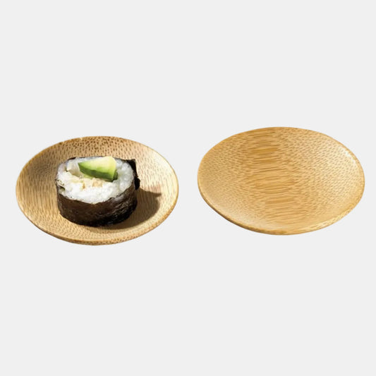 Mini plato redondo bambú ø6 x 1 cm - 144 Uds. - Klimer