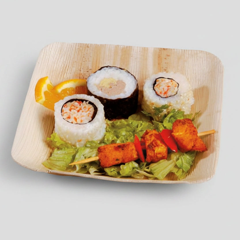 Plato de hoja de palma Areca. 16 x 16 cm - 100 Ud. - Klimer