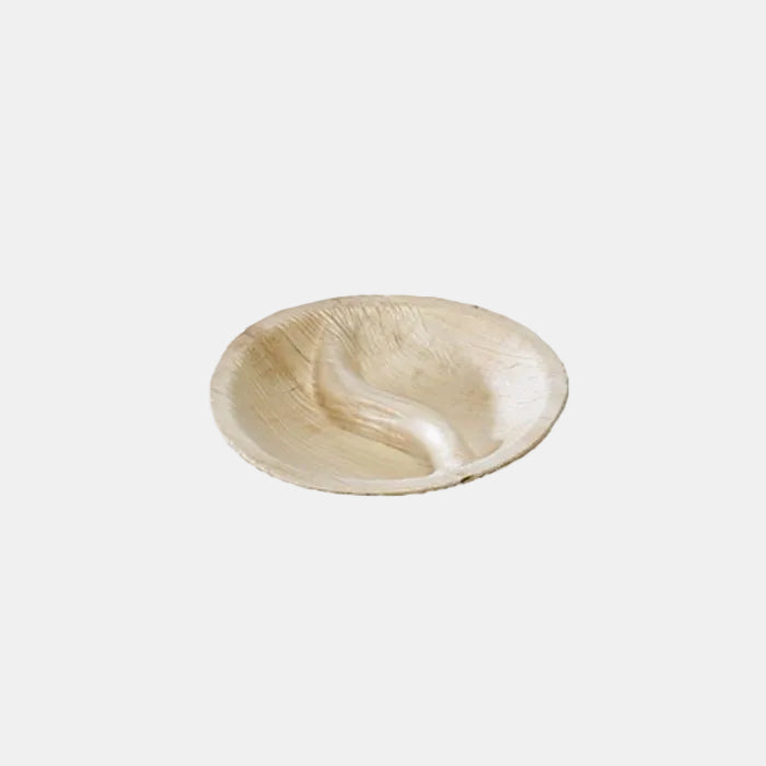 Mini bowl de hoja de palma 2 compartimentos. ø10 x 2 cm - 100 Uds. - Klimer