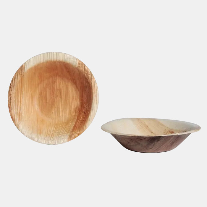 Mini cuenco hoja de palmera Areca. ø12 x 4,5 cm. 200 ml - 100 Uds. - Klimer