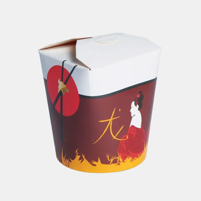 Cajas para comida oriental con base redonda de cartón - 500 Uds. - Klimer