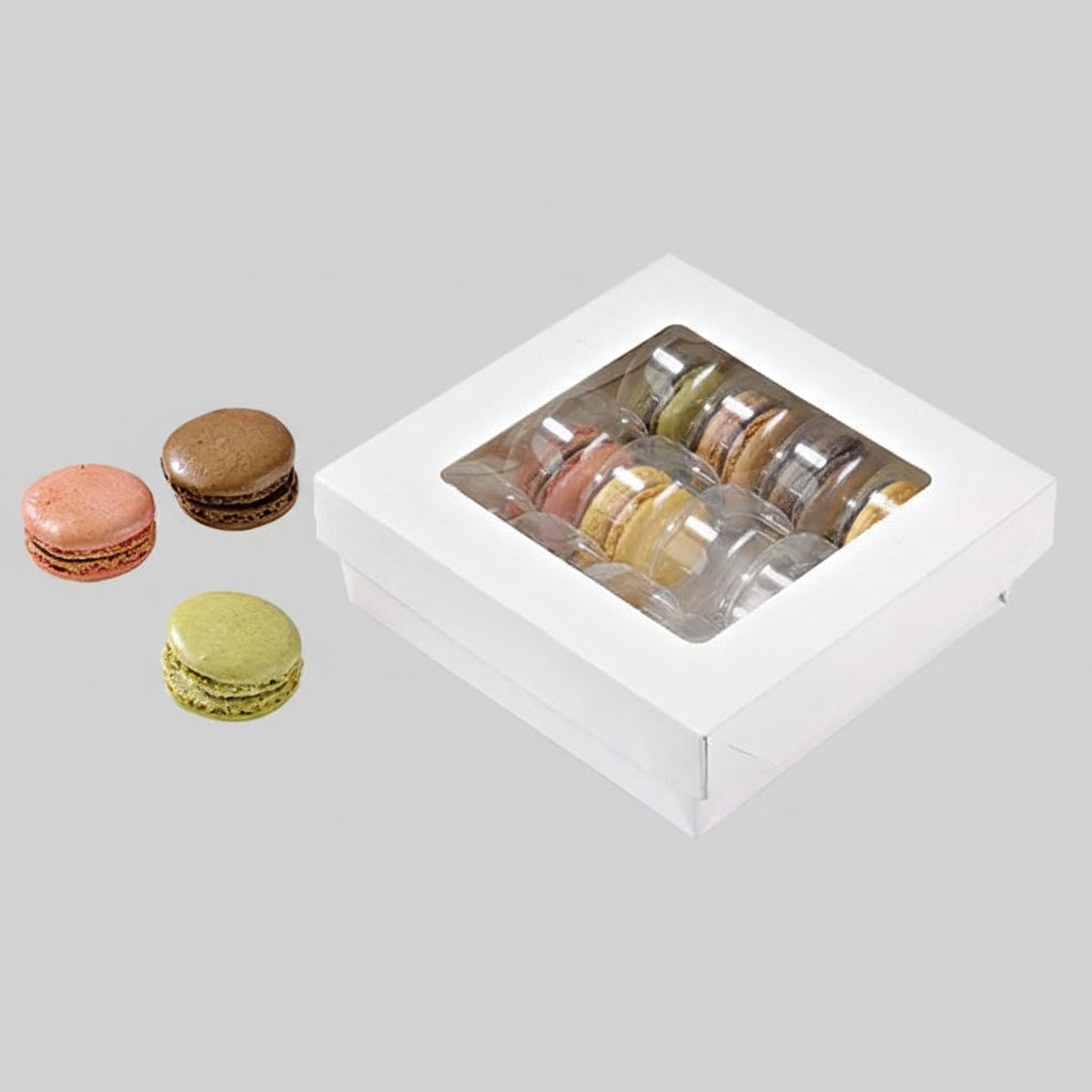 Caja kray blanca con ventana. 14 x 14 x 5 cm. 700ml - 250 Uds. - Klimer