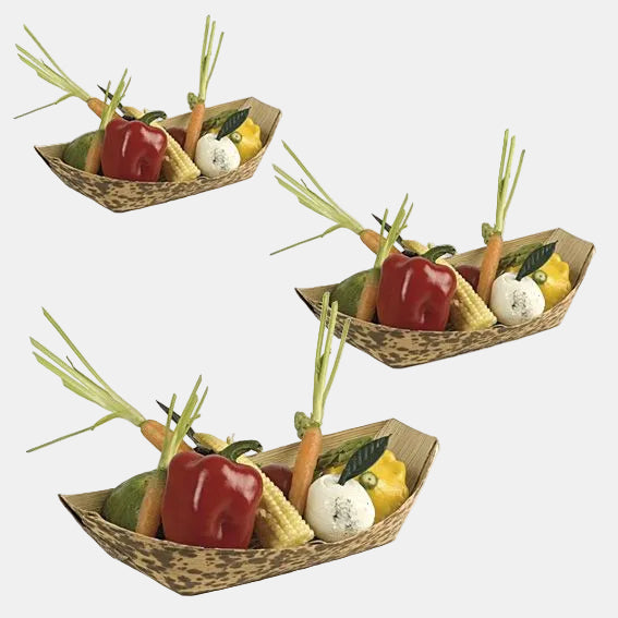 Barquilla de bambú para presentar comida. Varias medidas - 100 Uds. - Klimer