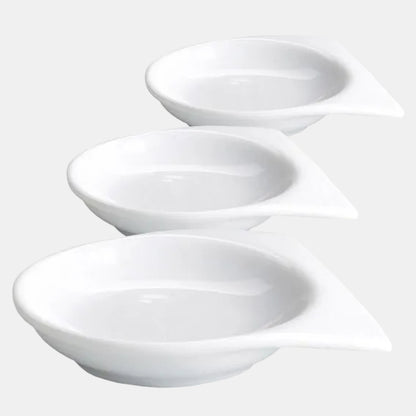 Salsero de porcelana blanca doble asa. 7 x 7,5 x 1,5 cm - 240 Uds. - Klimer
