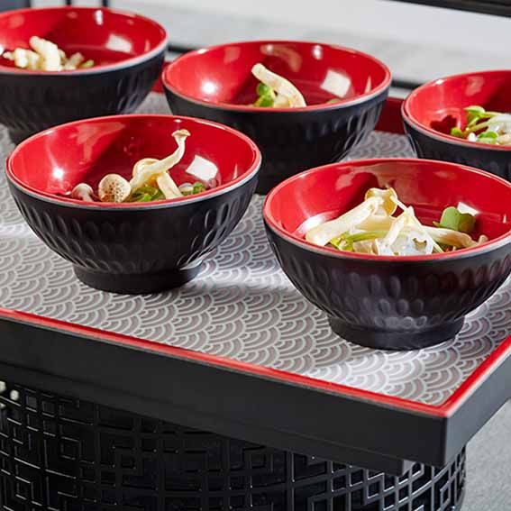 Bowl melamina Asia plus negro/rojo. ø7,5 cm x 3,5 cm - 1 Ud. - Klimer