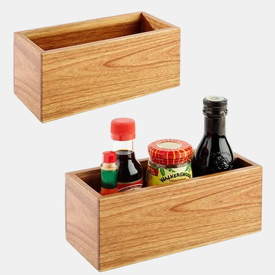 Caddy de mesa madera de acacia. 23 x 10 x 10 cm - 1 Ud. - Klimer