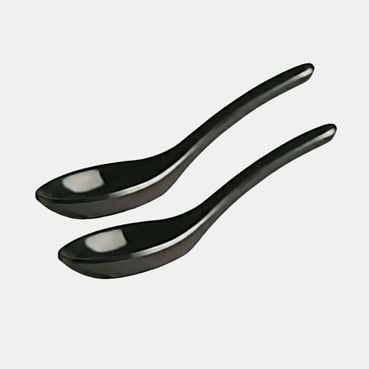 Cuchara negra para degustación de melamina. 13 x 4,5 x 4.5 cm - 60 Uds. - Klimer