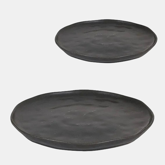 Plato redondo negro Stoneware. Varias medidas - 6 Uds. - Klimer