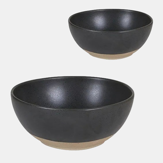 Bol oval negro base marrón Stoneware. Varias medidas y unidades. - Klimer