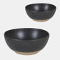 Bol oval negro base marrón Stoneware. Varias medidas y unidades. - Klimer
