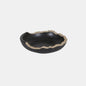 Plato redondo irregular negro filo marrón Stoneware. Varias medidas y uds. - Klimer