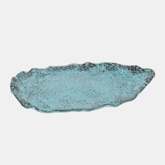 Bandeja turquesa irregular Etnic. 32 x 25 cm - 6 Uds. - Klimer