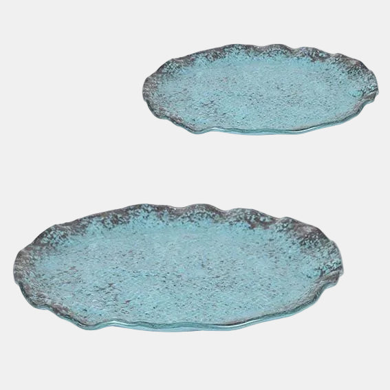 Plato turquesa redondo. ø28 x 2 cm - 4 Uds. - Klimer