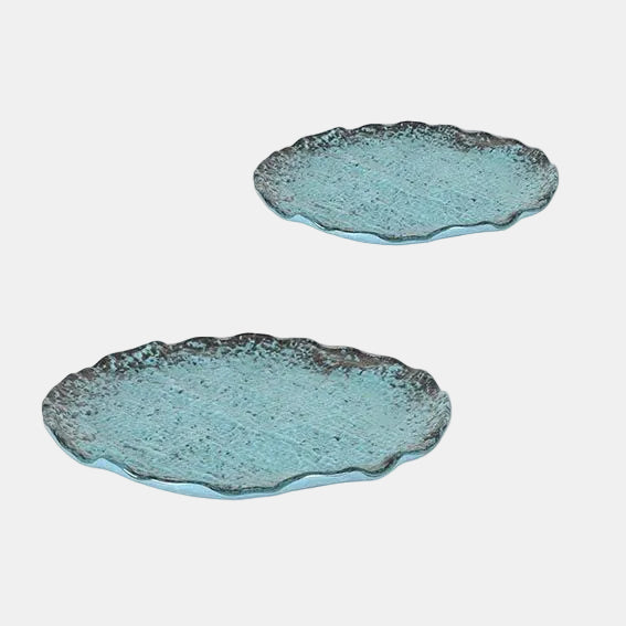 Plato turquesa postre redondo. ø20 x 1,5 cm - 6 Uds. - Klimer