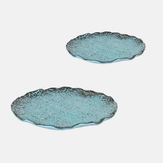 Plato turquesa postre redondo. ø20 x 1,5 cm - 6 Uds. - Klimer