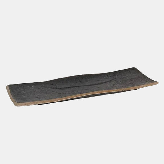 Bandeja rectangular negra marrón Stoneware. Varias medidas - 4 Uds. - Klimer