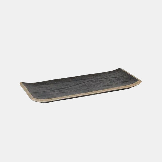 Bandeja rectangular negra marrón Stoneware. Varias medidas - 4 Uds. - Klimer