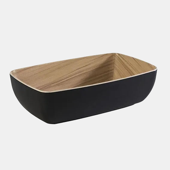 Cuenco melamina Frida madera/negro gn 1/4. 26,5 x 16,2 x 7,5 cm. 1.8 L - 1 ud. - Klimer