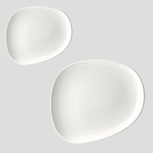 Plato llano irregular porcelana Tango. Varias medidas - 12 Uds. - Klimer