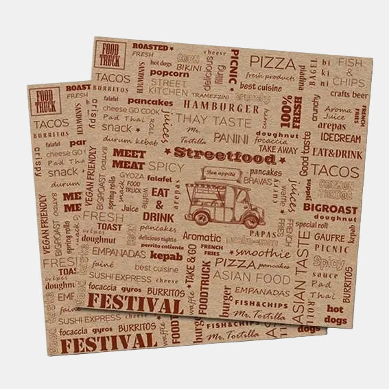 Papel Street Food Kraft parafinado. 29 x 30 - 500 Uds. - Klimer