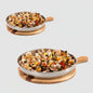 Llauna arroz acero inox redonda + bandeja de madera redonda con mango. Varias medidas - 6 Uds. - Klimer