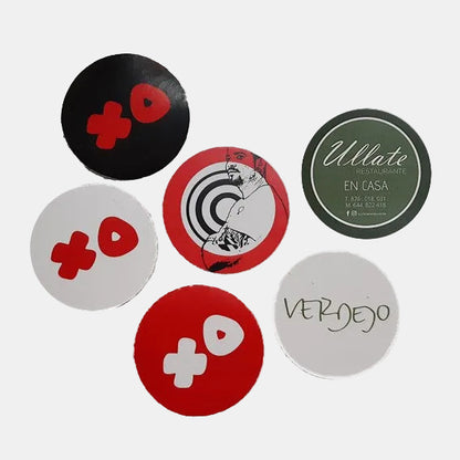 Pegatina adhesiva personalizada a color. ø5 cm. Varias cantidades. - Klimer