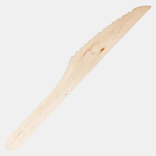 Cuchillo de madera biodegradable. 16,5 cm - 2000 Uds. - Klimer