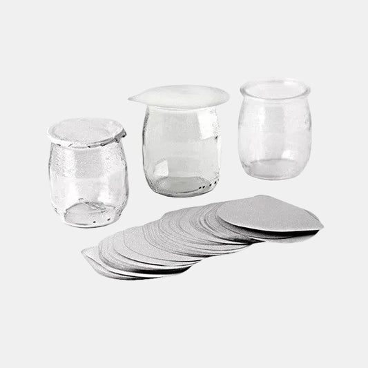 Tapa termosellable yogurt. Medidas - ø 6 cm yogurt 120 ml - 750 uds - Klimer