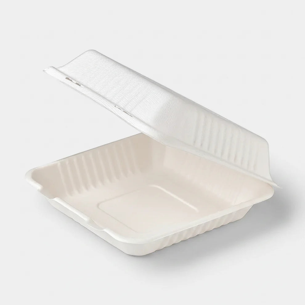 Envase tapa bisagra de caña de azúcar. Varias medidas - 200 Uds. - Klimer