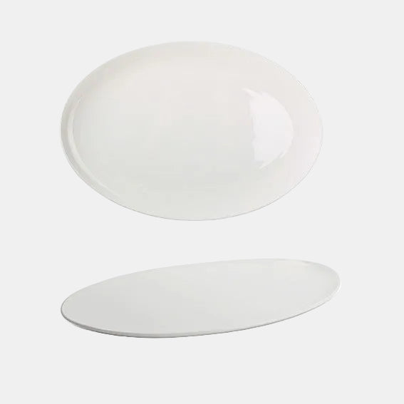 Fuente oval Perla Siloxiht blanca. 36 x 24 cm - 4 Ud. - Klimer