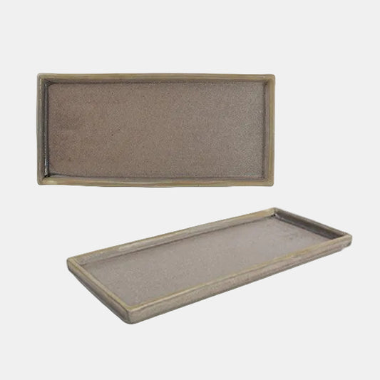 Plato rectangular de porcelana Structo. 22 x 10 cm - 4 Uds. - Klimer
