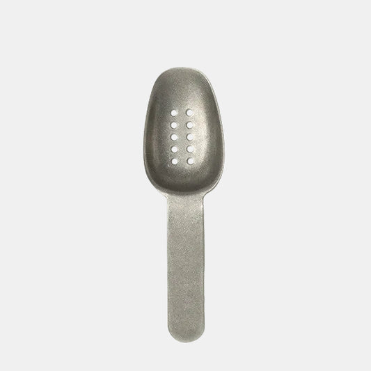 Cuchara degustación con mango Vintage con agujeros. 12 cm - 12 Uds. - Klimer