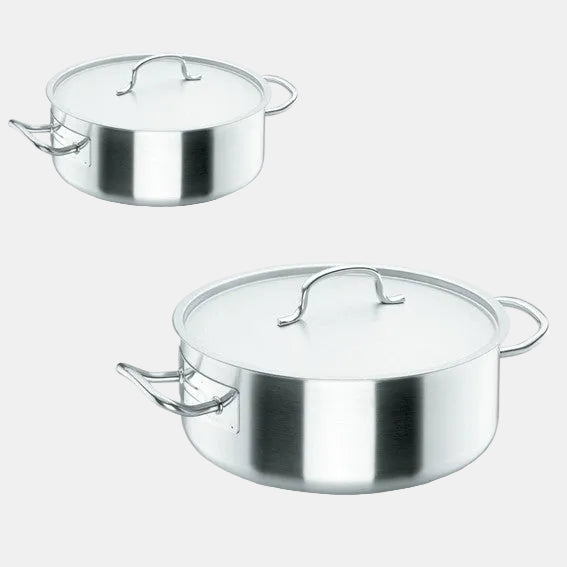 Cacerola con tapa de acero inox 18/10. Varias medidas - 1 Ud. - Klimer