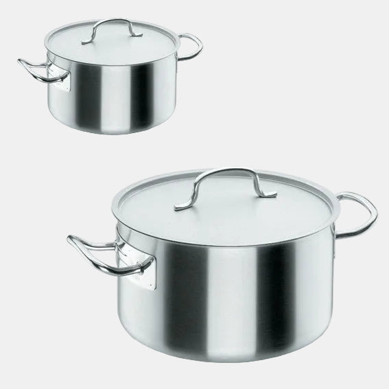 Cacerola alta con tapa de acero inox 18/10. Varias medidas - 1 Ud. - Klimer