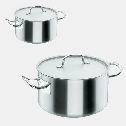 Cacerola alta con tapa de acero inox 18/10. Varias medidas - 1 Ud. - Klimer