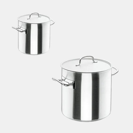 Cacerola recta con tapa de acero inox 18/10. Varias medidas - 1 Ud. - Klimer