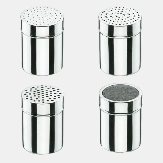 Especieros inox. ø7 x 9,5 cm. 300 gr. Distintos modelos - 1 Ud. - Klimer