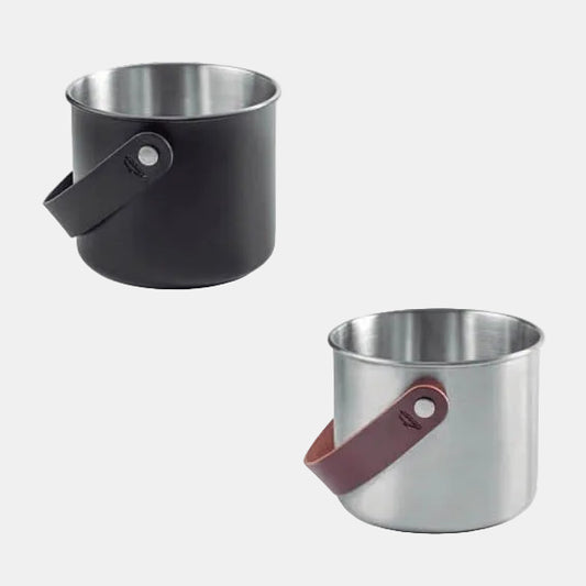 Cubitera acero inox asa de cuero Moon Black. Varias medidas - 1 Ud. - Klimer