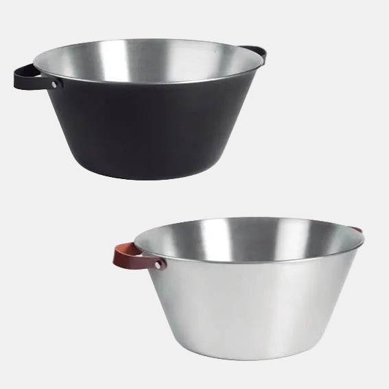 Barreño acero inox asa de cuero Moon Black. ø50 x 21 cm. 30L. Varios colores - 1 Ud. - Klimer