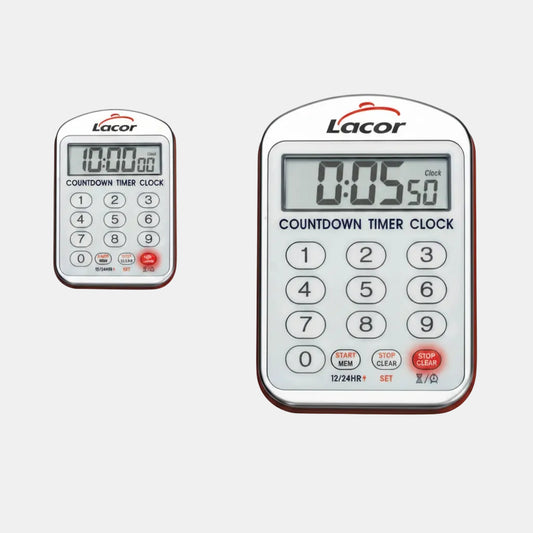Reloj de cocina con alarma magnético. 13 x 24,5 x 2,5 cm - 1 Ud. - Klimer