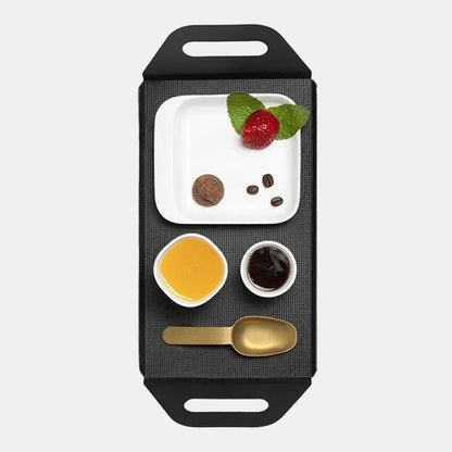 Bandeja de aluminio para catering negra. 15 x 52,5 cm - 4 Uds. - Klimer