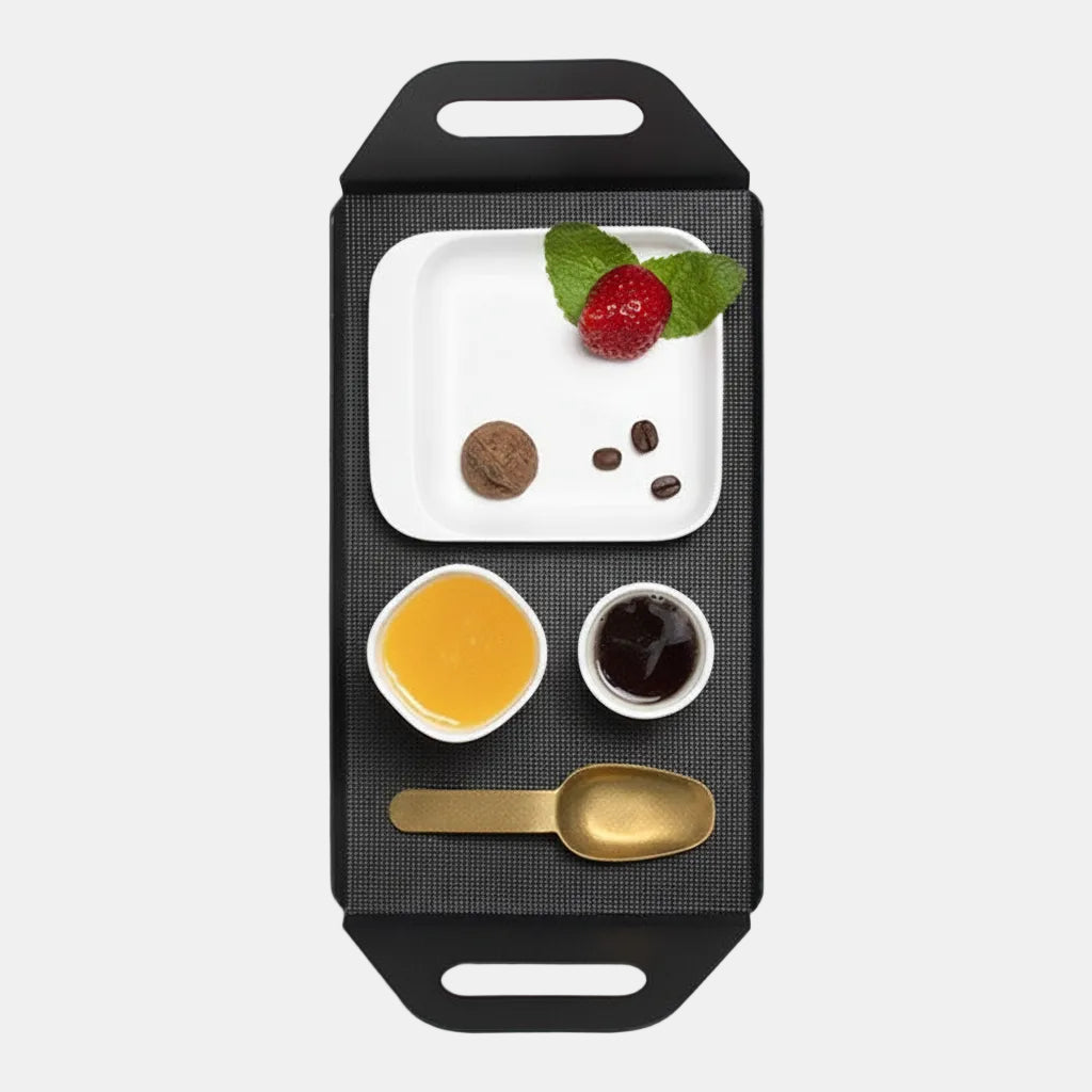 Bandeja de aluminio rectangular grande para catering negra. 28,5 x 52,5 cm - 1 Ud - Klimer