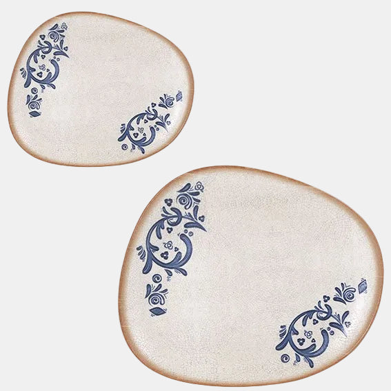 Plato llano irregular porcelana Laudum. 33 x 27 cm - 6 Uds. - Klimer