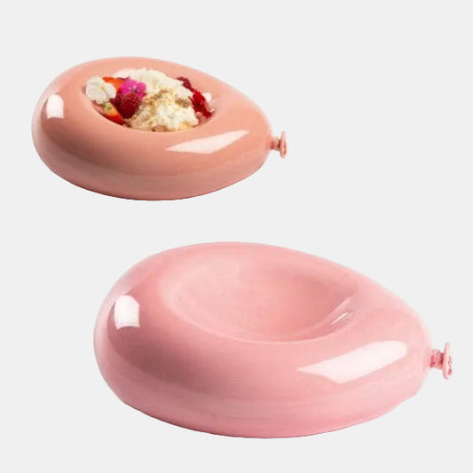 Plato de porcelana en forma de globo. 23 x 20 x 7 cm 500 ml. Varios colores - 1 Ud. - Klimer