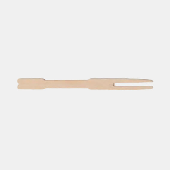 Tenedor de madera dos puntas. 9 cm - 2000 Uds. - Klimer