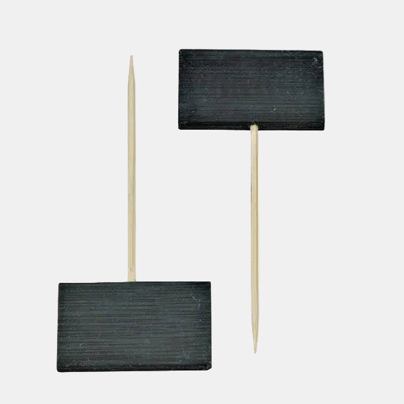 Brocheta de bambú con cartel negro 9 cm - 400 Uds. - Klimer