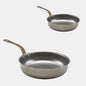 Sartén de acero inox mate con asa de latón vintage. Varias medidas - 6 Uds. - Klimer