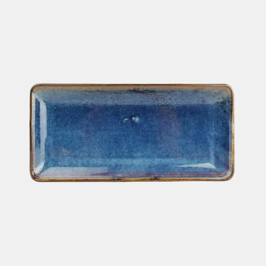 Fuente rectangular de porcelana azul Nova. Varias medidas - 4 Uds. - Klimer